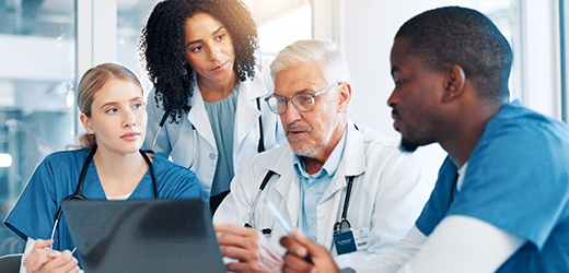 Physicians having a meeting.