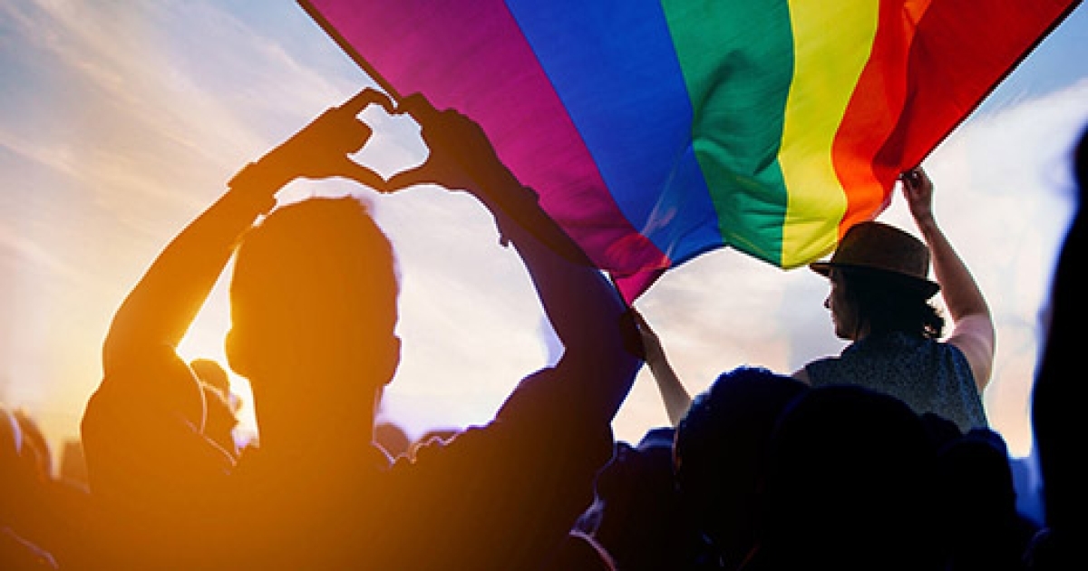 Lesbian, Gay, Bisexual, and Transgender (LGBTQ+) flag.