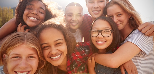 Young people smiling. 