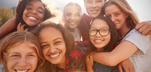 Young people smiling. 